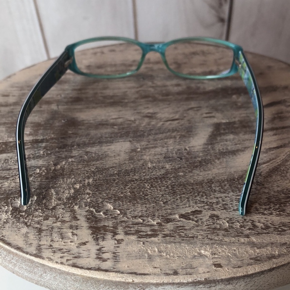 Vera Bradley Black Eyeglass frames Blue Lime accent colors plus eyeglasses case - Picture 3 of 12